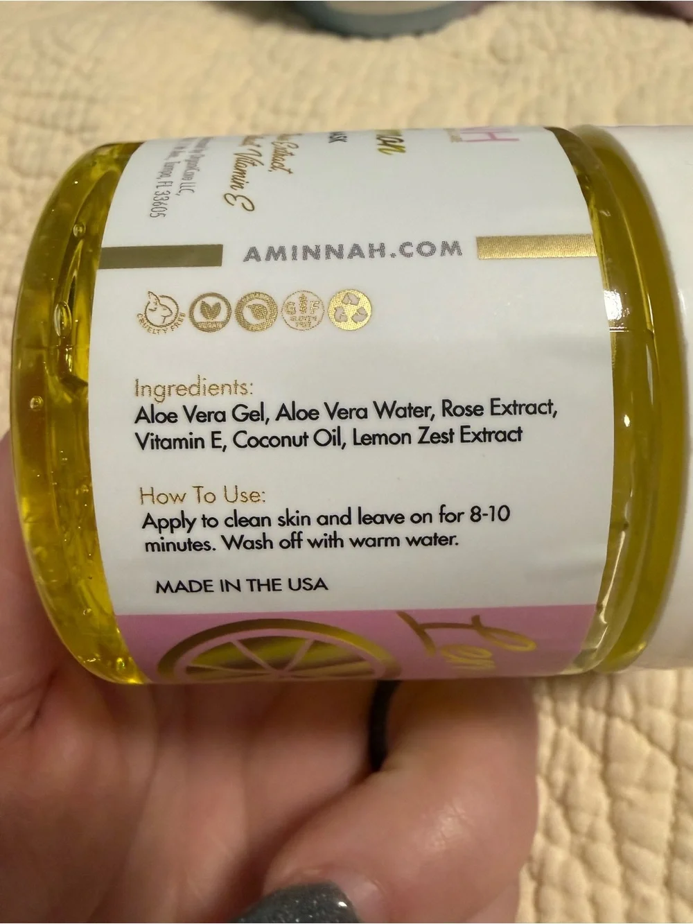 Aminnah Jelly Face Mask (NEW Product) Cucumber, Lemon, Rose & Golden You pick 1! - Picture 5 of 9